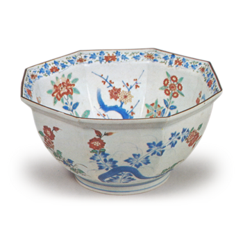 Bowl with flower design, enamelled ware