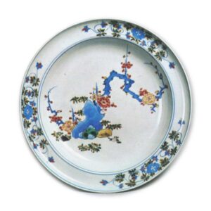 Dish with plum-tree design, enamelled ware