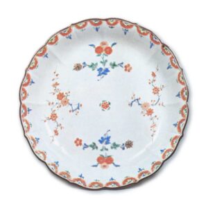 Dish with flower design, enamelled ware