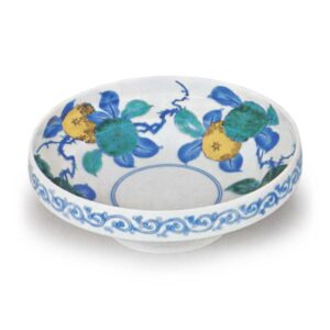 Bowl with karahana (conventionalized) flower design, enamelled ware