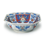 Bowl with karahana flower design, enamelled ware