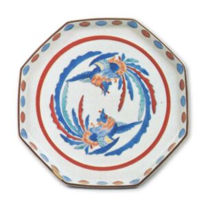 Dish with two phoenix design, enamelled ware