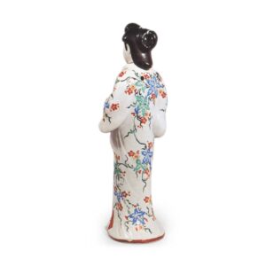 Figure of woman, enamelled ware