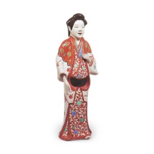 Figure of woman, enamelled ware