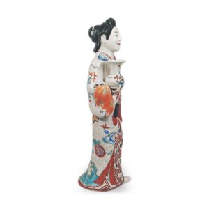 Figure of woman, enamelled ware