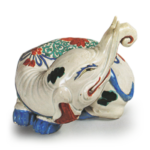 Figure of elephant, enamelled ware