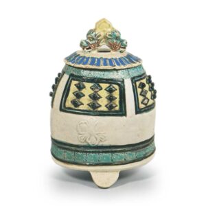 Incese burner in the shape of temple-bell, enamelled ware