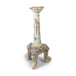 Candle stand with wistaria design, enamelled ware