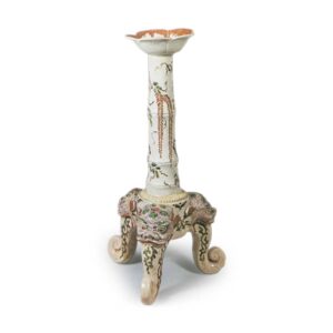 Candle stand with wistaria design, enamelled ware