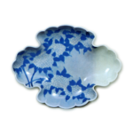 Dish with aiisai (hydragea) plant design, blue and white