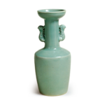 Flower pot with phoenix handles, celadon