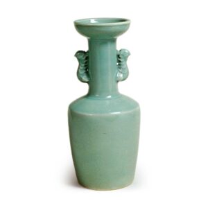 Flower pot with phoenix handles, celadon