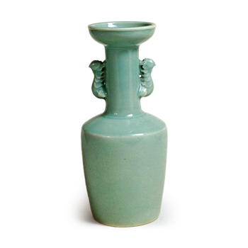 Flower pot with phoenix handles, celadon