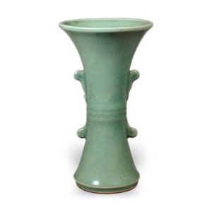 Flower pot in shape of hand･dram body. celadon