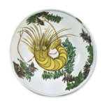 Large dish with lobster design, enamelled ware