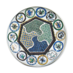 Large dish with spiral design, enamelled ware