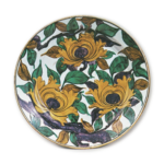 Large dish with peony design, enamelled ware