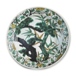 Large dish with pine-tree and bamboo design, enamelled ware