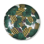 Large dish with melon design, enamelled ware