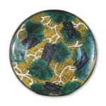 Large dish with melon design, enamelled ware