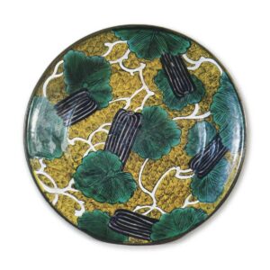 Large dish with melon design, enamelled ware