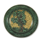 Large dish with tree design, enamelled ware