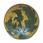 Large dish with peony design, enamelled ware