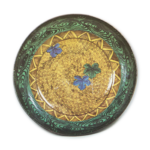 Large dish with ivy leaf design, enamelled ware