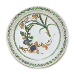 Bowl on foot with flower design, enamelled ware