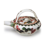 Wine ewer with morning glory design, enamelled ware