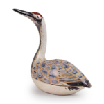 Ninsei: crane-shaped incense caddy, enamelled ware