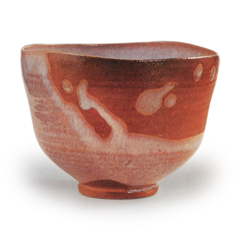 Ninsei: tea bowl, known as "kata-onami", nagare (running-down) glaze