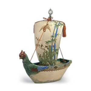 Ninsei: takara-bune (treasure boat), enamelled ware