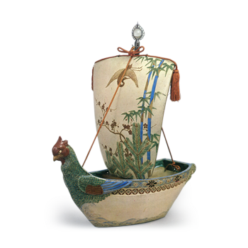 Ninsei: takara-bune (treasure boat), enamelled ware