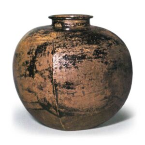 Ninsei: tea jar, Seto glaze