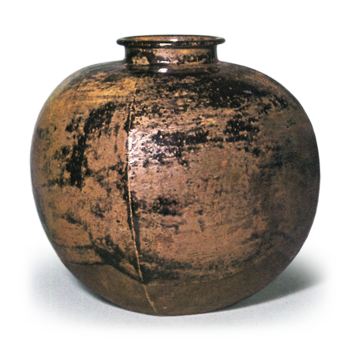 Ninsei: tea jar, Seto glaze