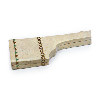 Ninsei: incense caddy in the shape of a rudder, enamelled ware