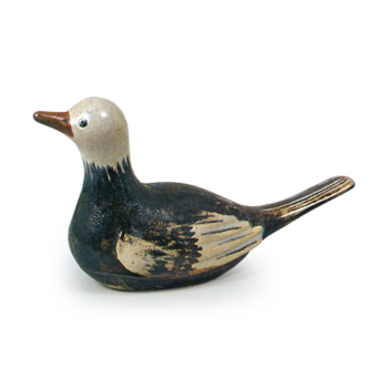 Ninsei: incense caddy in the shape of a bulbul, enamelled ware