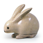 Ninsei: incense caddy in the shape of a rabbit, iron brown under glaze