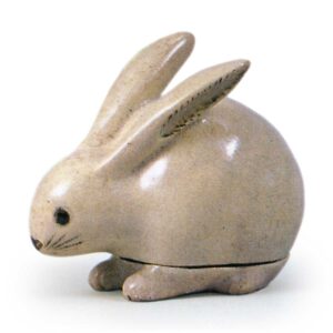 Ninsei: incense caddy in the shape of a rabbit, iron brown under glaze