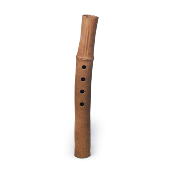 Ninsei: flower vase in the shape of a shakuhachi (vertical bamboo flute)