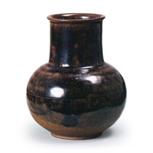 Ninsei: tea caddy of marutsubo (globular jar) form, Seto glaze