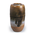 Ninsei: tea caddy of katatsuki (angular shoulder) form, amber glaze