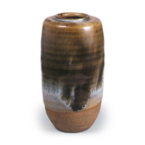 Ninsei: tea caddy of katatsuki (angular shoulder) form, amber glaze