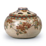 Ninsei: incense burner with peony design, enamelled ware