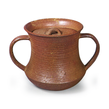 Ninsei: water jar of namban style (with ropy marks on body) with twoloop handles