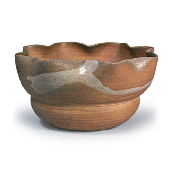 Ninsei: kensui with foliate mouth, nagare glaze