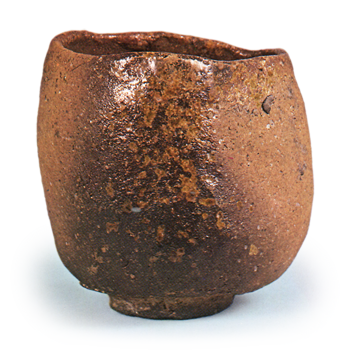 Küchū: tea bowl with Mt. Fuji design, Shigaraki ware