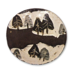 Kenzan: set of dishes with different designs, underglaze brown and blue