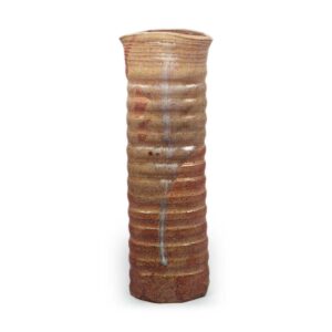 Cylindrical flower vase, nagare (running-down) glaze, Awataguchi ware